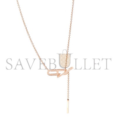 HERMÈS 18K ROSE GOLD DIAMOND PM EVER CHAINE D'ANCRE NECKLACE 